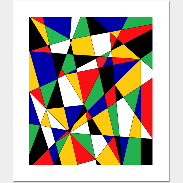 black white red blue green yellow artwork Wall Art by OmarZArtShop